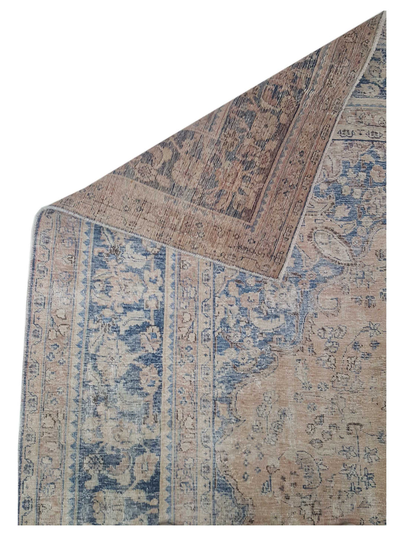 Pacific Vintage 43206 Coral Blue Vintage Hand Knotted Rug