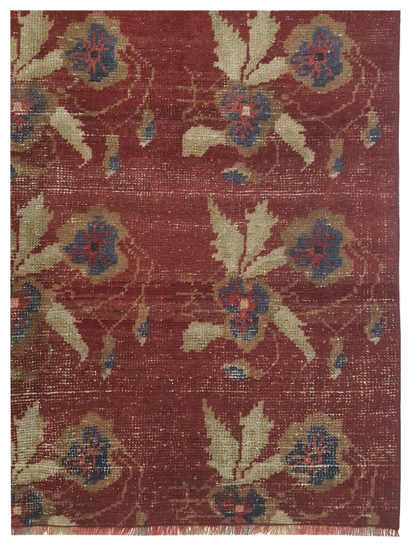 Pacific Kurdish 43209 Rust Green Traditional Hand Knotted Rug
