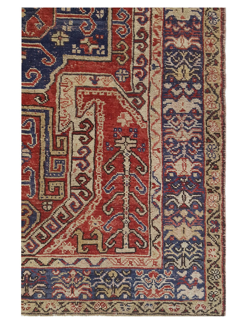 Pacific Anatolian 43221 Red Blue Transitional Hand Knotted Rug