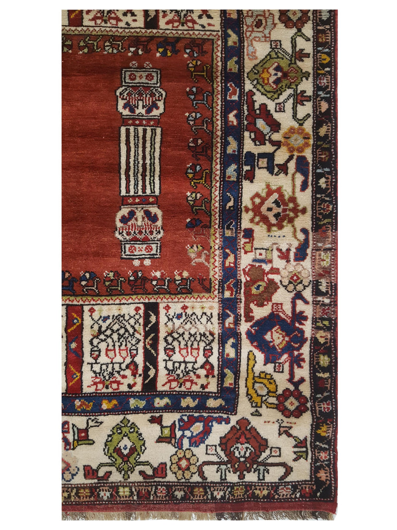 Pacific Antique Kars 43230 Red Ivory Traditional Hand Knotted Rug