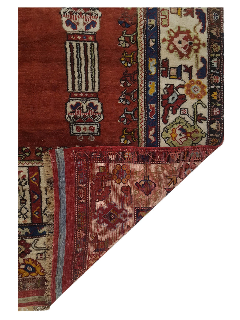 Pacific Antique Kars 43230 Red Ivory Traditional Hand Knotted Rug