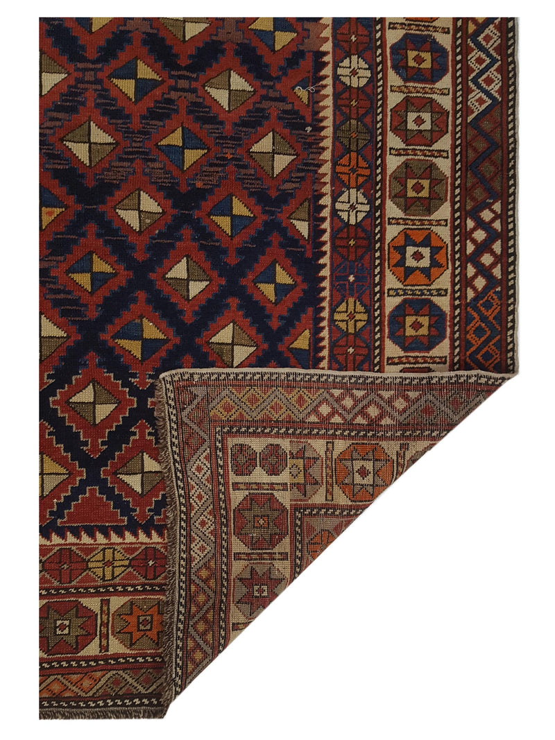 Pacific Shirvan 43232 Burgundy Ivory Traditional Hand Knotted Rug