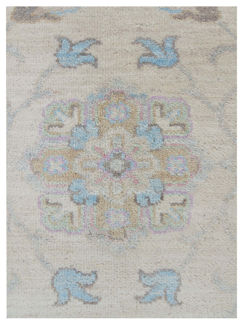 Pacific Ziegler 43286 Ivory Brown Traditional Hand Knotted Rug