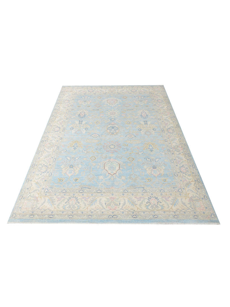 Pacific Ziegler 43288 Lt.Blue Ivory Traditional Hand Knotted Rug