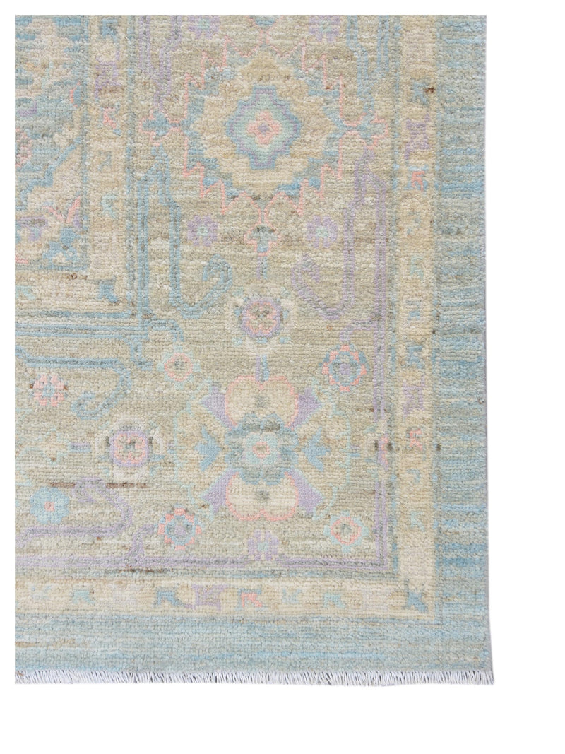Pacific Ziegler Silk Route 43290 Lt.Blue Ivory Traditional Hand Knotted Rug