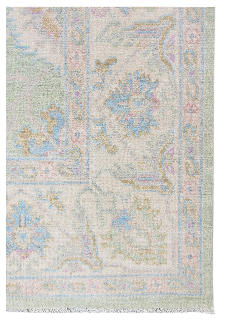 Pacific Ziegler 43296 Lt.Green Ivory Traditional Hand Knotted Rug