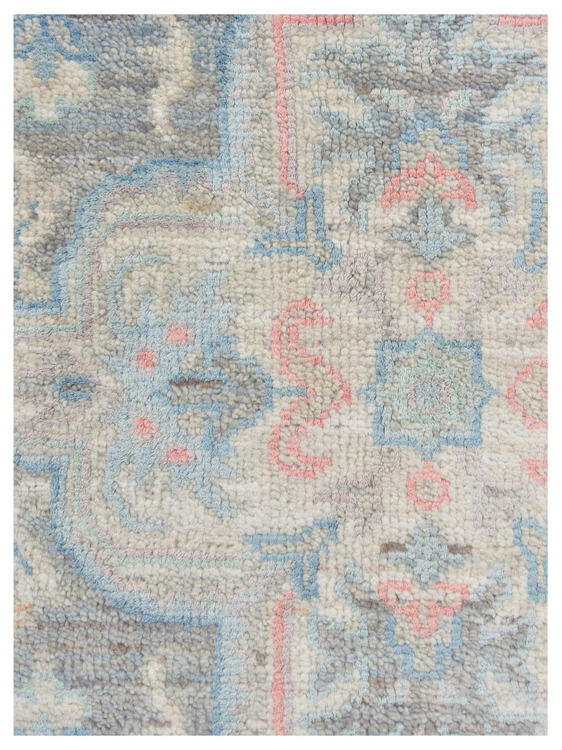 Pacific Ziegler Silk Route 43324 Teal Lt.Grey Transitional Hand Knotted Rug