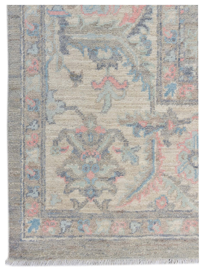Pacific Ziegler Silk Route 43327 Grey Ivory Transitional Hand Knotted Rug
