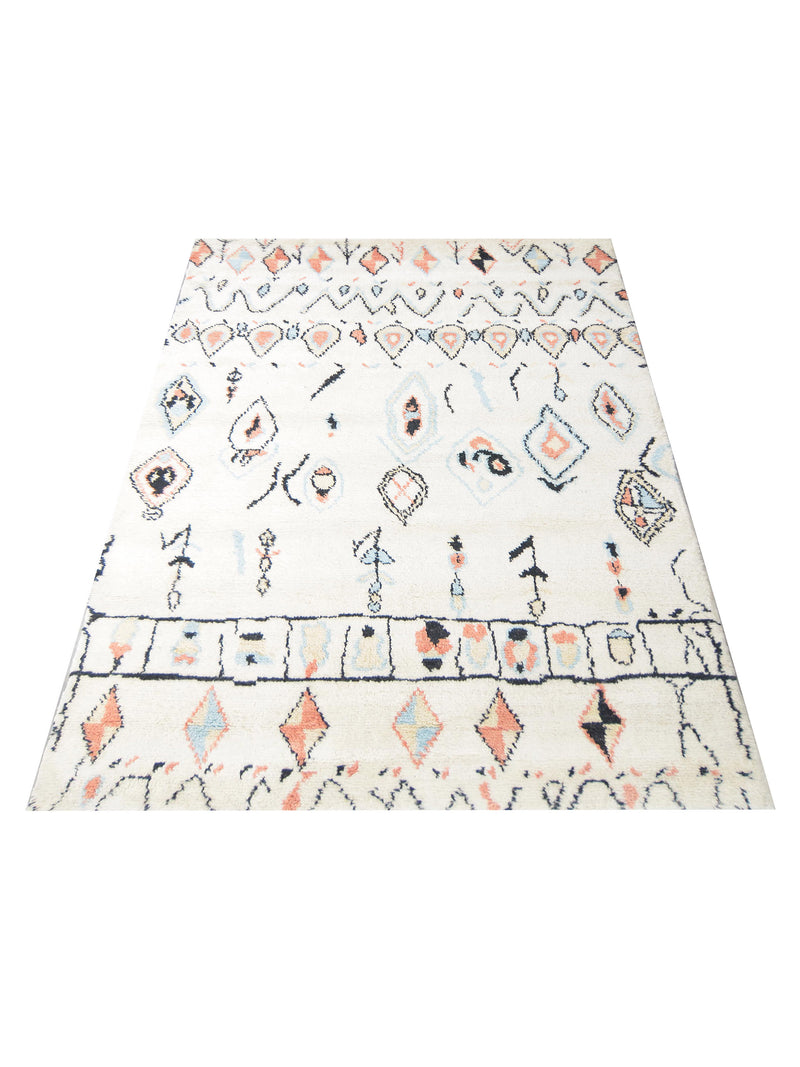 Pacific Moroccan MC-43400 Ivory Multi Transitional Hand Knotted Rug