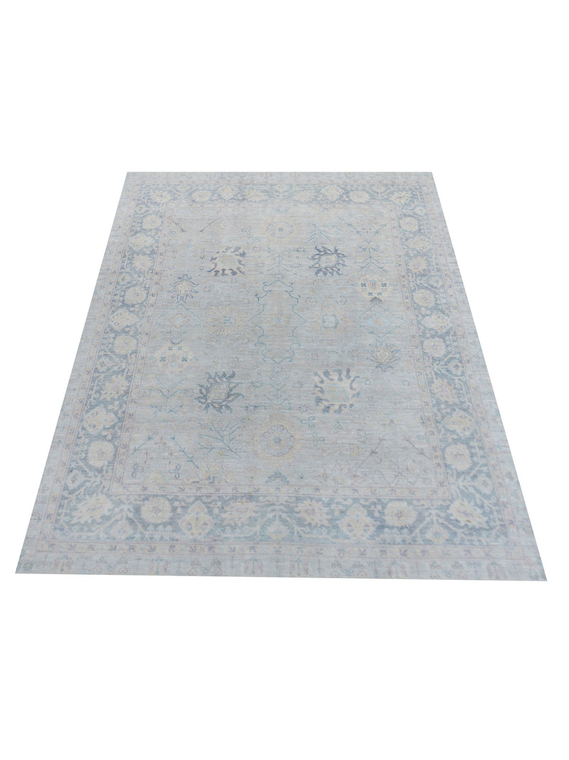 Pacific Ziegler Silk Route 43333 Lt.Grey Dk.Grey Transitional Hand Knotted Rug