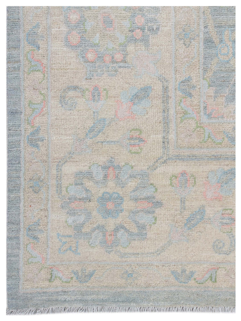Pacific Ziegler Silk Route 43343 Grey Ivory Transitional Hand Knotted Rug