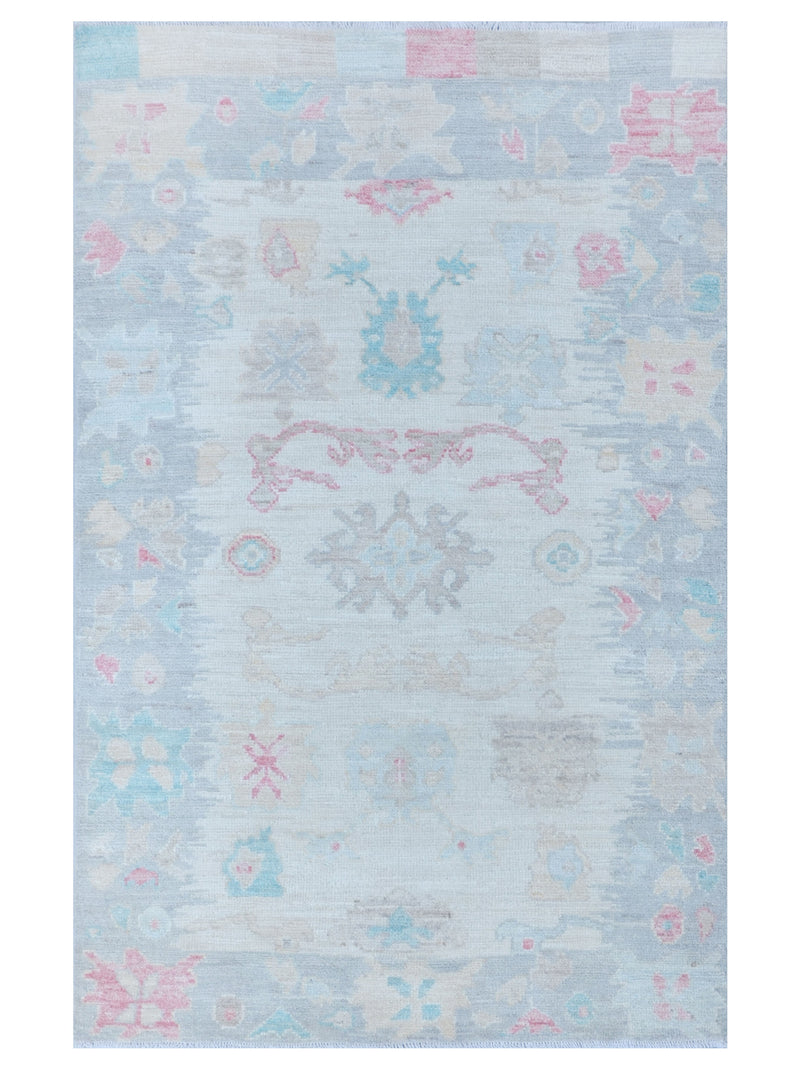 Pacific Ushak Wool Weft Ivory Grey Transitional