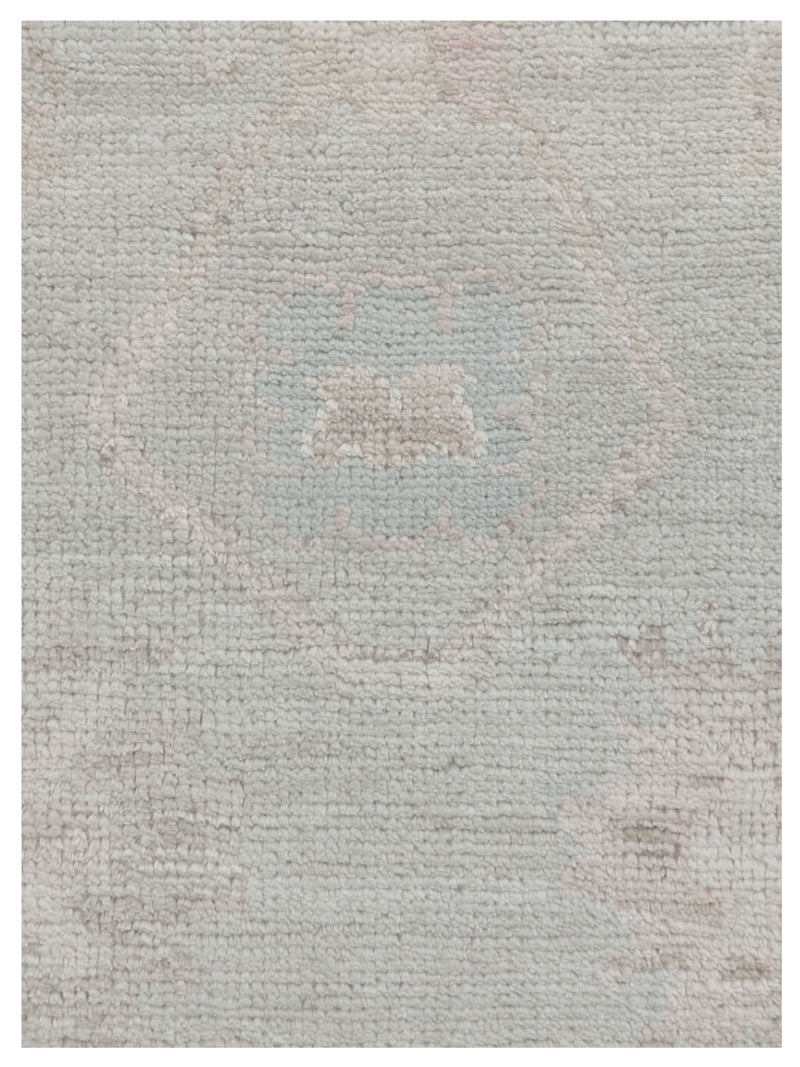 Pacific Ushak Wool Weft 43359 Grey Ivory Transitional Hand Knotted Rug
