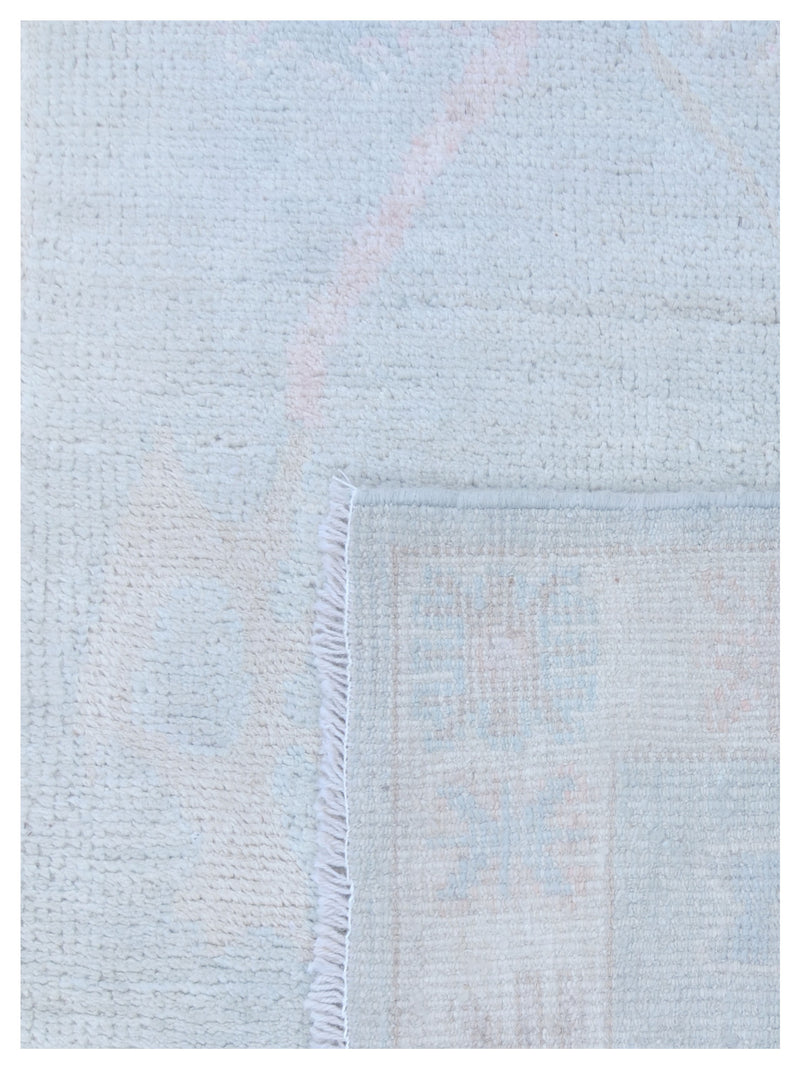 Pacific Ushak Wool Weft 43359 Grey Ivory Transitional Hand Knotted Rug