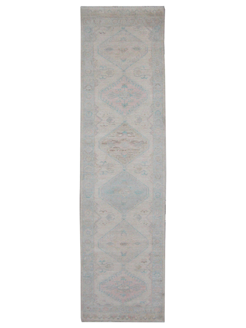 Pacific Ushak Wool Weft Ivory Sky Blue Transitional