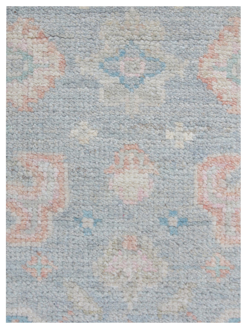 Pacific Ushak Wool Weft 43367 Grey Ivory Transitional Hand Knotted Rug