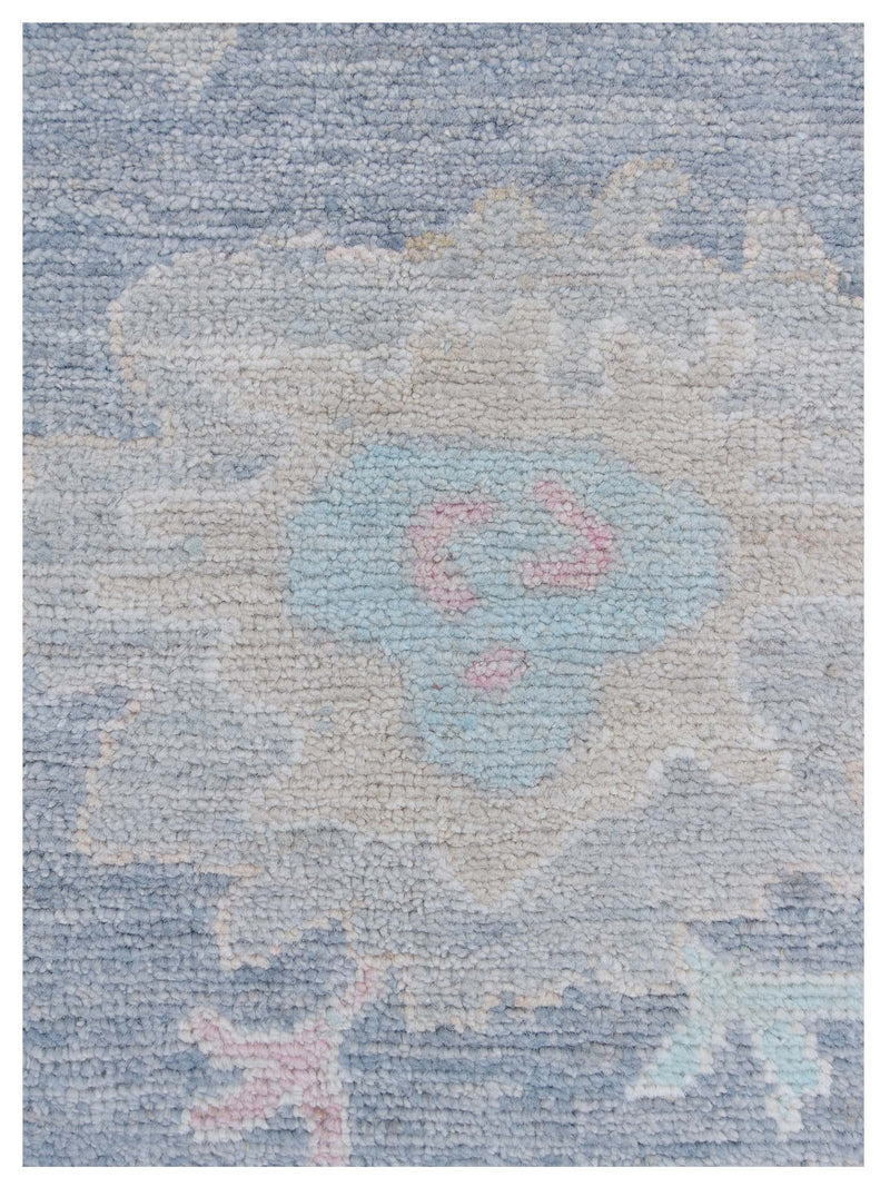 Pacific Ushak Wool Weft 43424 Grey Ivory Transitional Hand Knotted Rug