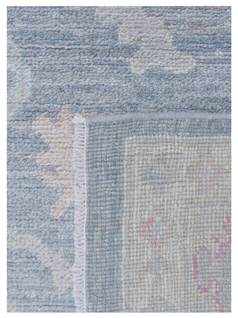 Pacific Ushak Wool Weft 43424 Grey Ivory Transitional Hand Knotted Rug
