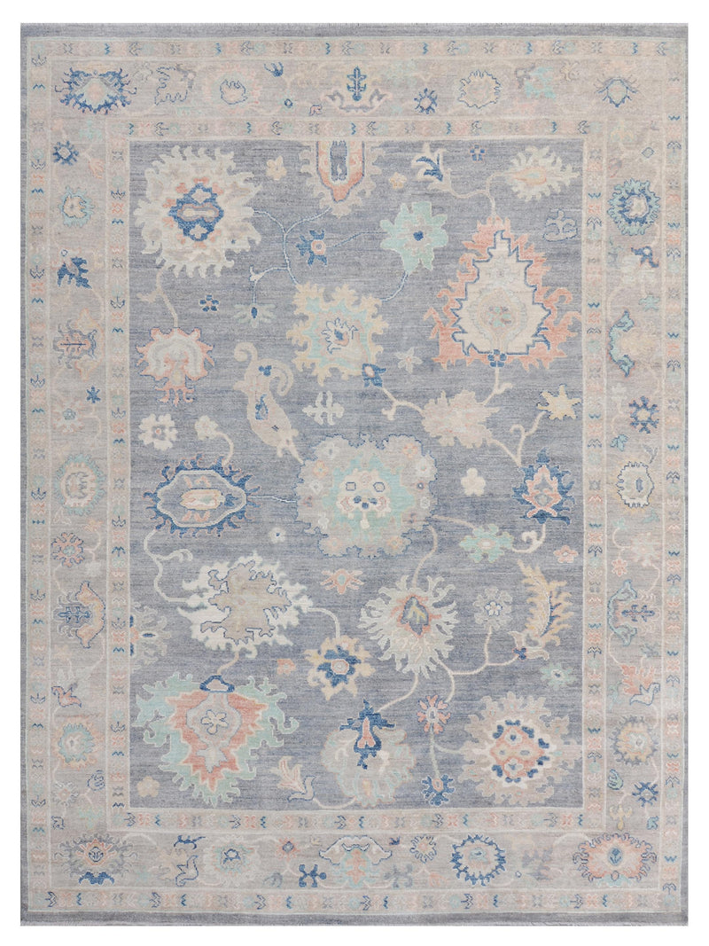 Pacific Ushak Wool Weft D.Grey Ivory Transitional