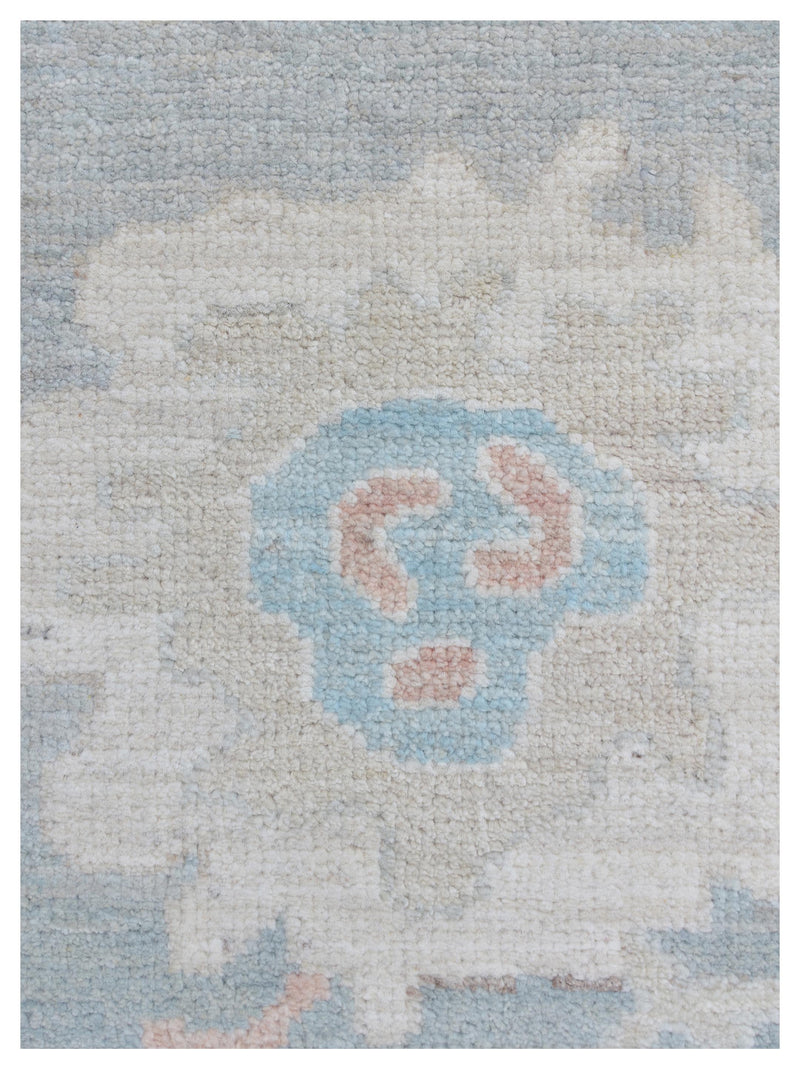 Pacific Ushak Wool Weft 43372 Lt.Grey Ivory Transitional Hand Knotted Rug