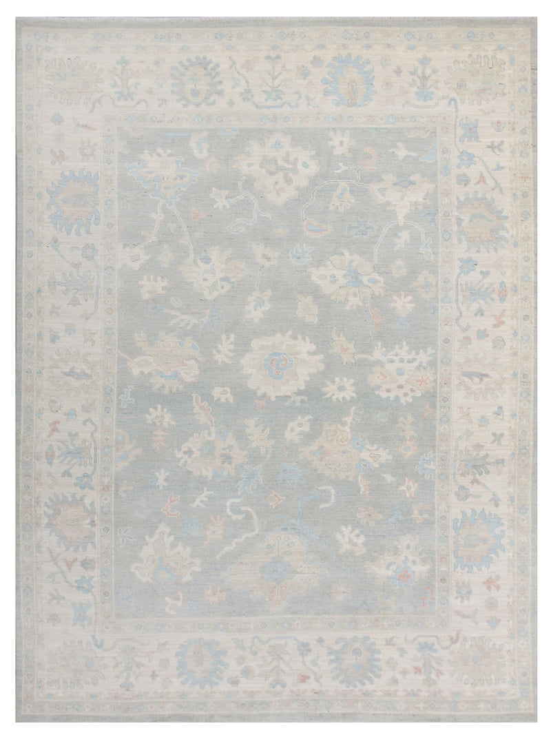 Pacific Ushak Wool Weft Lt.Grey Ivory Transitional
