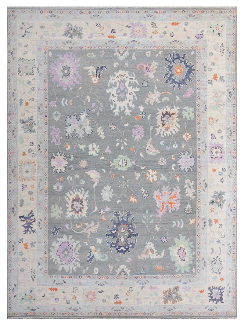 Pacific Ushak Wool Weft Grey Beige Transitional