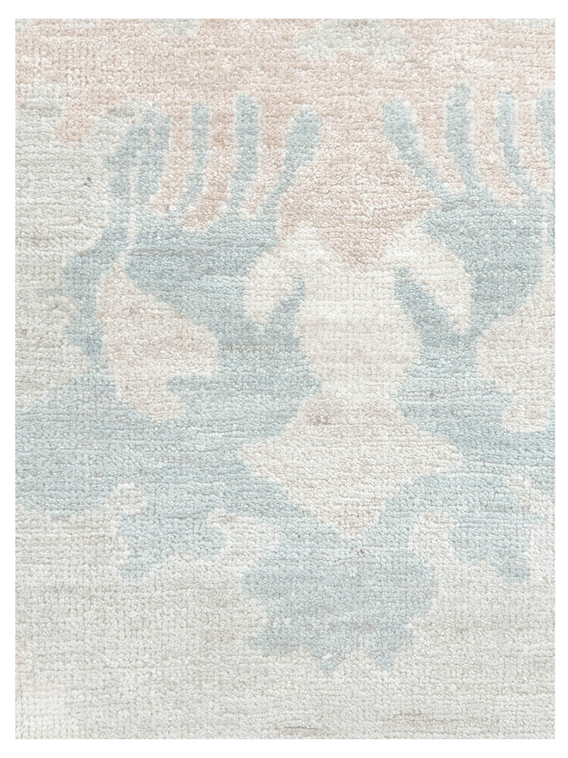 Pacific Ushak Wool Weft 43374 Grey Beige Transitional Hand Knotted Rug