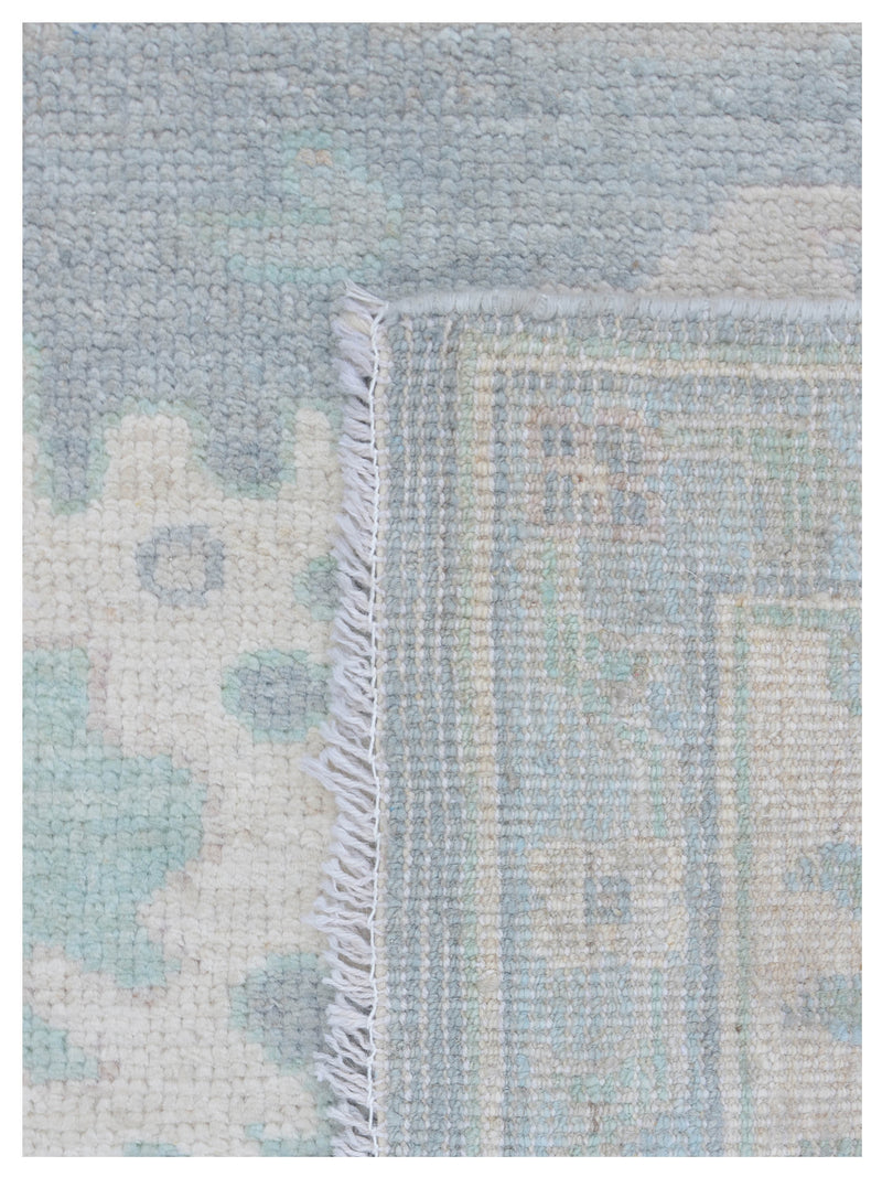Pacific Ushak Wool Weft 43380 Grey Beige Transitional Hand Knotted Rug