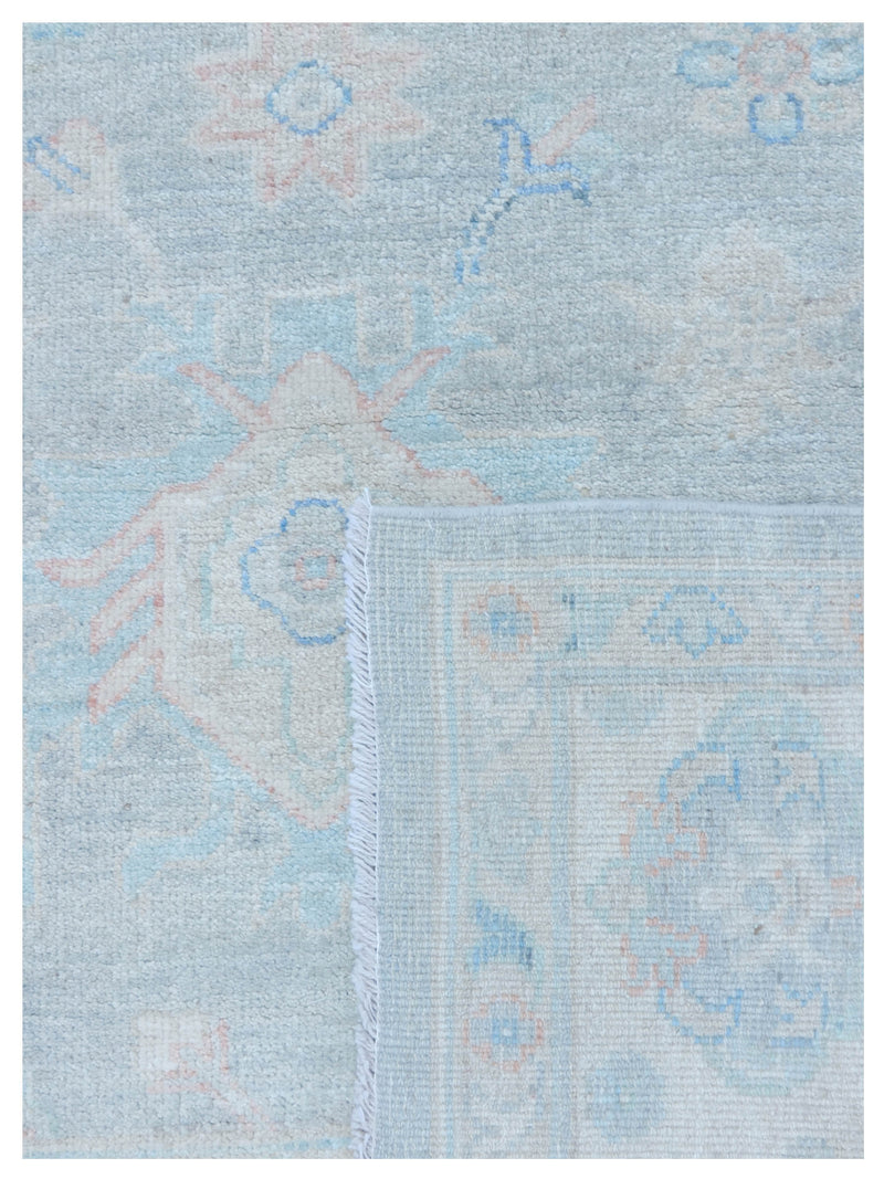 Pacific Ushak Wool Weft 43386 Grey Beige Transitional Hand Knotted Rug