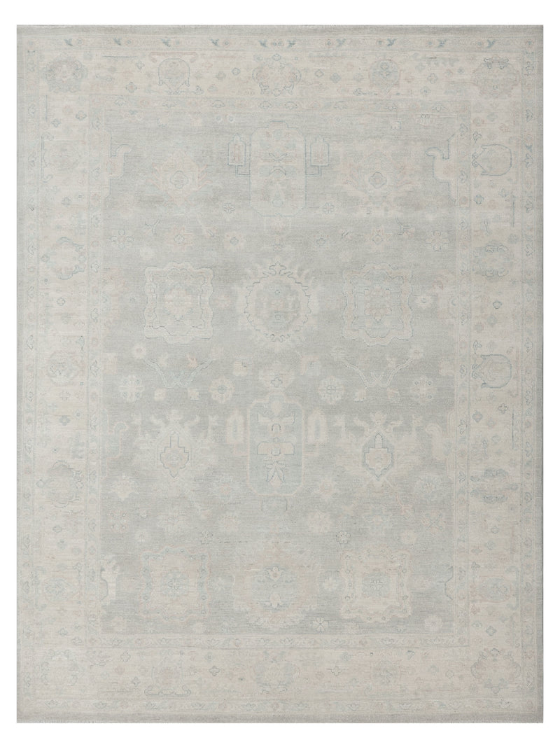 Pacific Ushak Wool Weft Grey Beige Transitional