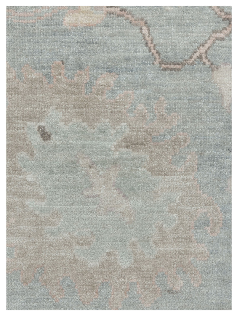 Pacific Ushak Wool Weft 43388 Grey Ivory Transitional Hand Knotted Rug
