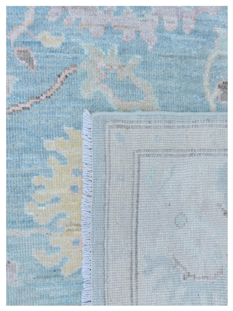 Pacific Ushak Wool Weft 43388 Grey Ivory Transitional Hand Knotted Rug