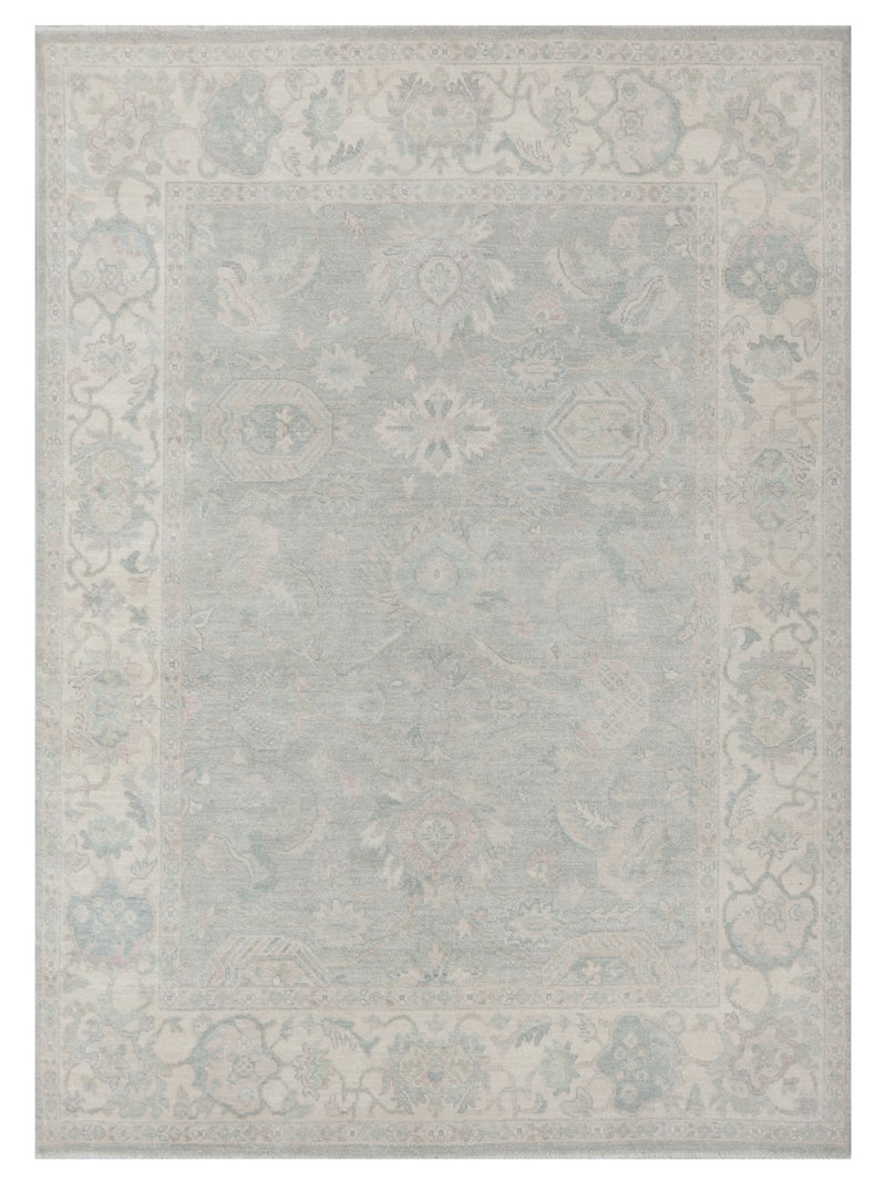 Pacific Ushak Wool Weft Grey Ivory Transitional