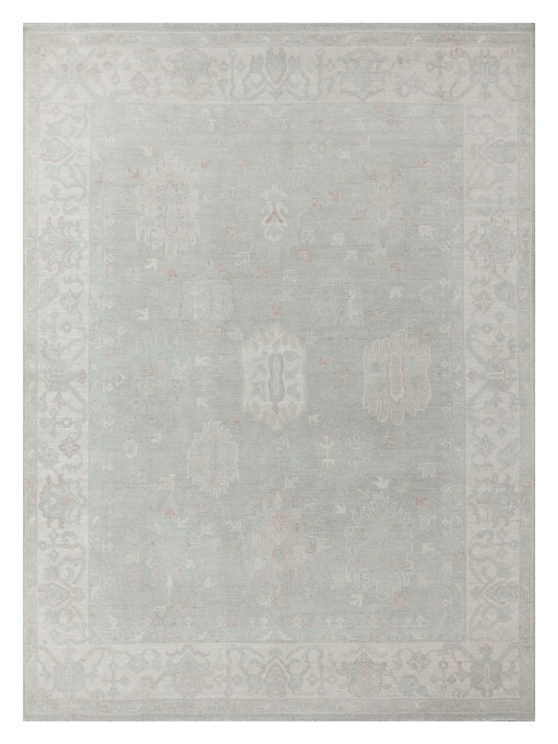 Pacific Ushak Wool Weft Grey Ivory Transitional