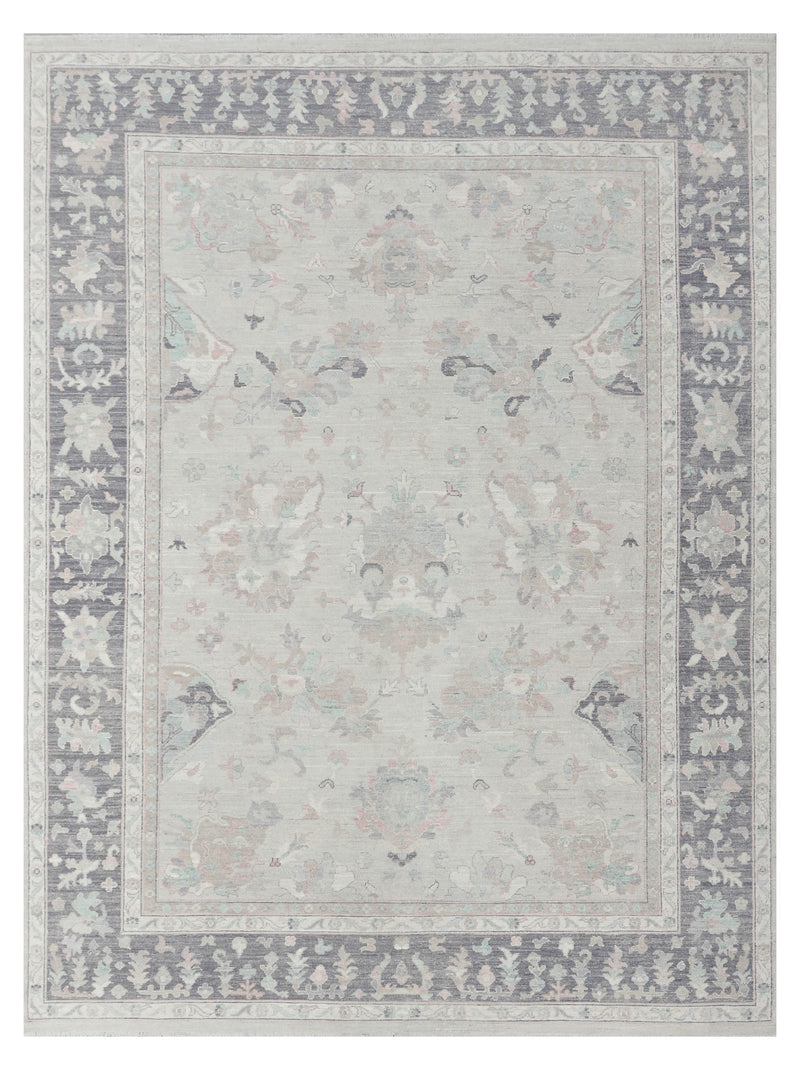 Pacific Ushak Wool Weft Beige Grey Transitional