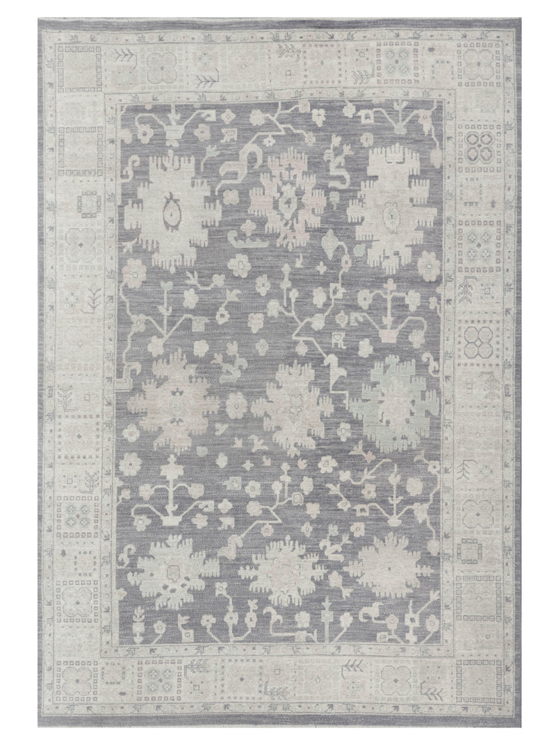 Pacific Ushak Wool Weft Grey Beige Transitional