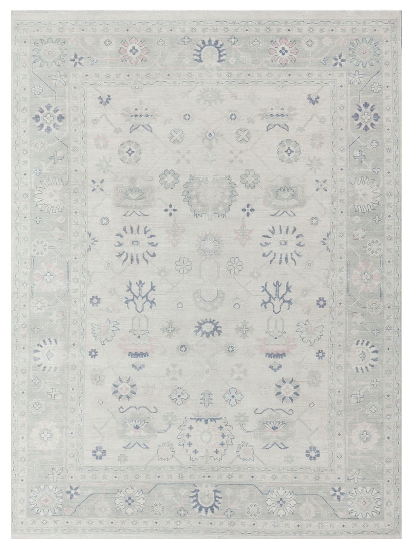 Pacific Ushak Wool Weft Ivory Lt.Grey Transitional