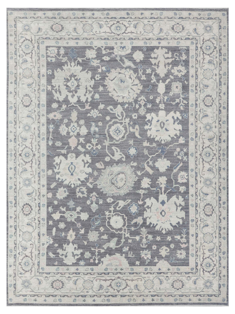 Pacific Ushak Wool Weft Grey Ivory Transitional