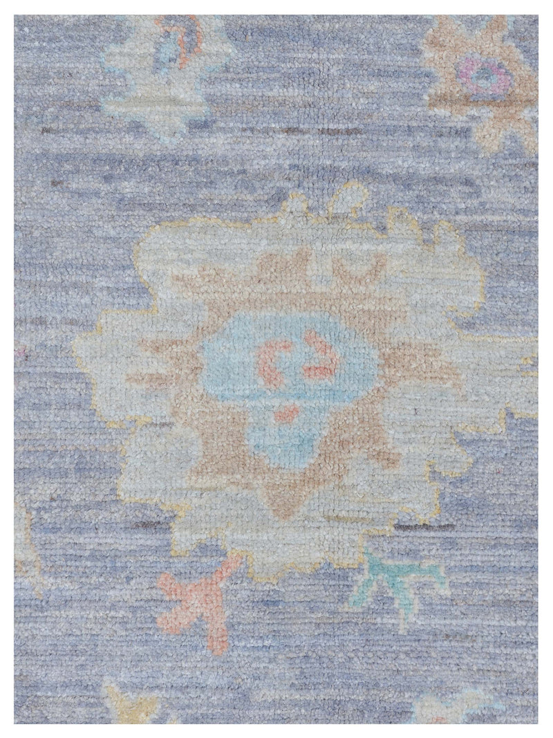 Pacific Ushak Wool Weft 43402 Grey Ivory Transitional Hand Knotted Rug