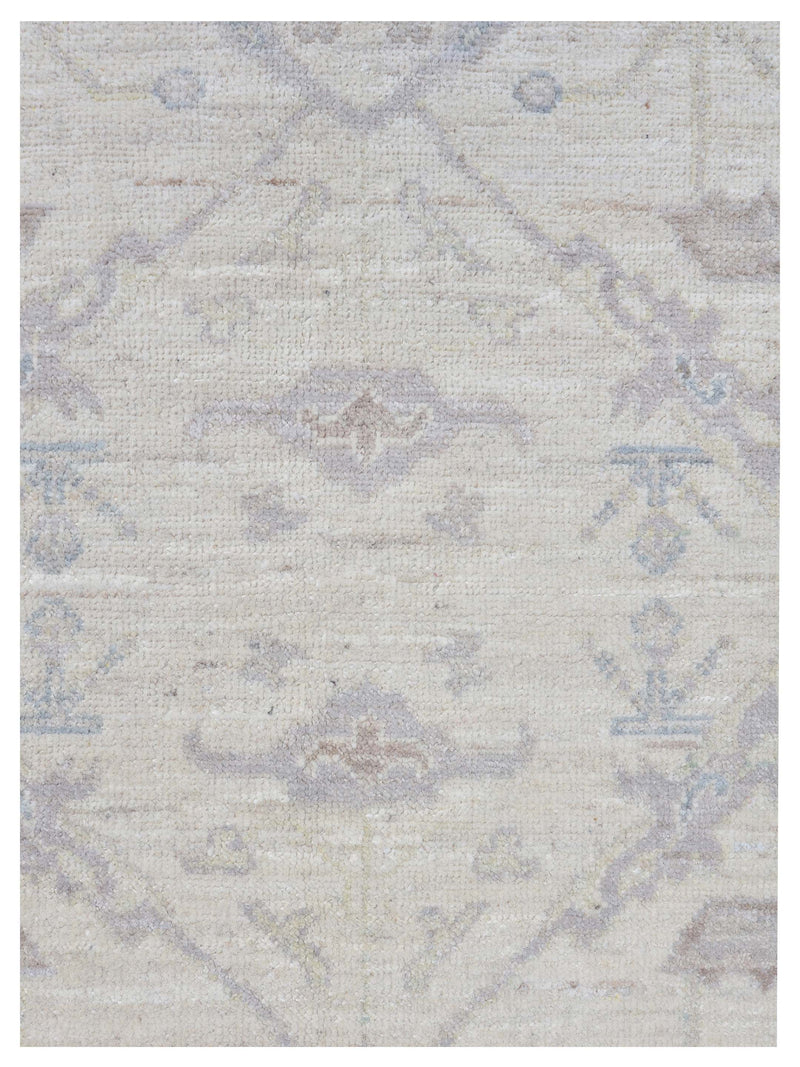 Pacific Ushak Wool Weft 43403 Ivory Ivory Transitional Hand Knotted Rug