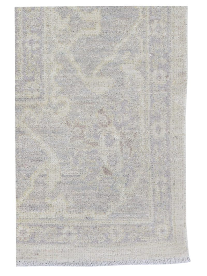 Pacific Ushak Wool Weft 43403 Ivory Ivory Transitional Hand Knotted Rug