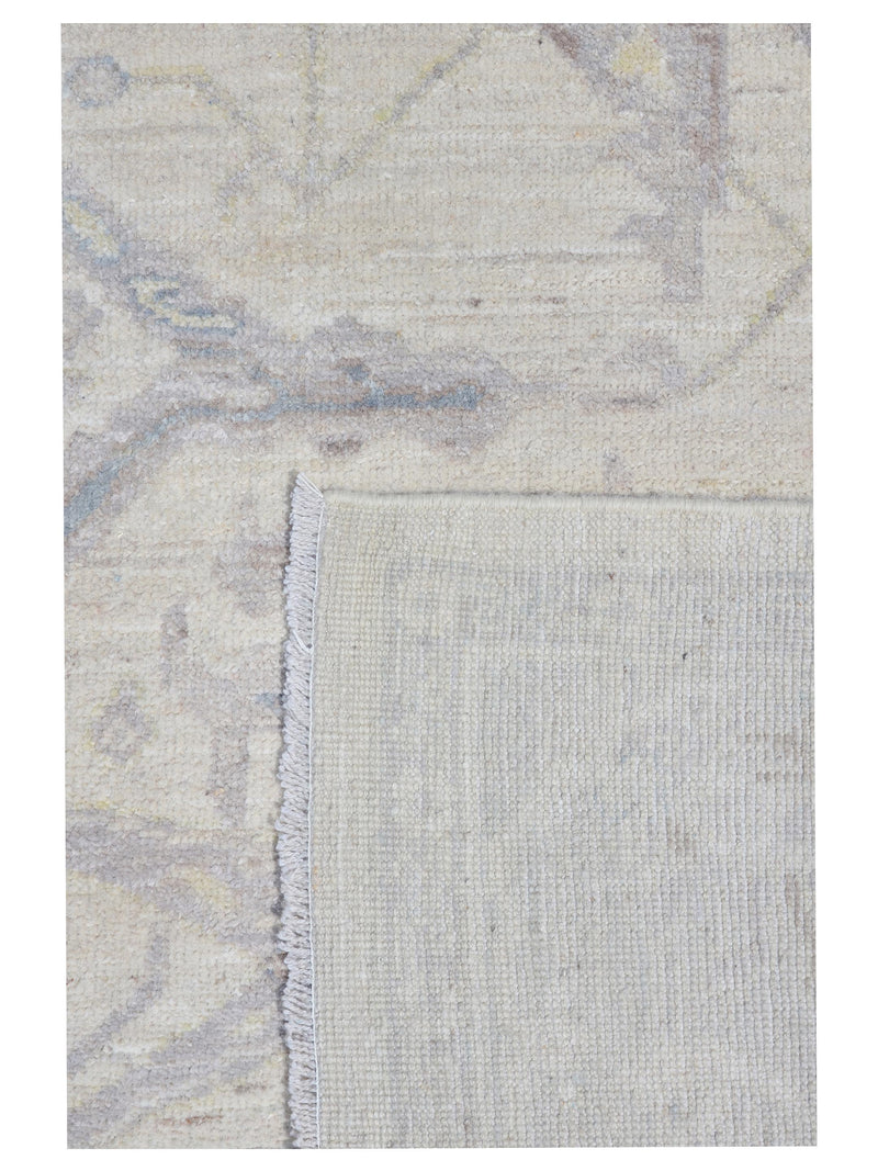 Pacific Ushak Wool Weft 43403 Ivory Ivory Transitional Hand Knotted Rug