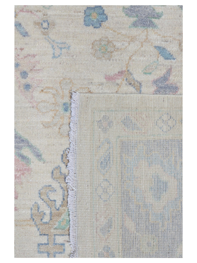 Pacific Ushak Wool Weft 43405 Ivory Grey Transitional Hand Knotted Rug
