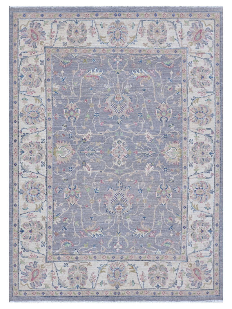 Pacific Ushak Wool Weft Grey Ivory Transitional
