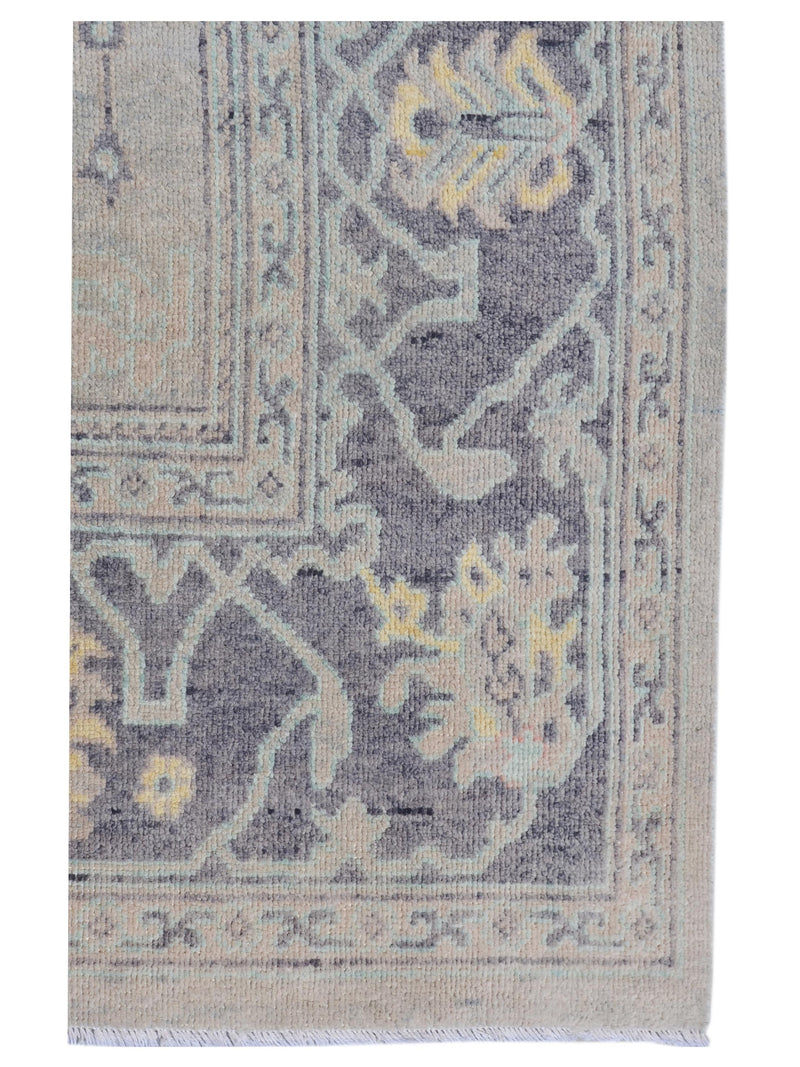 Pacific Ushak Wool Weft 43410 Ivory Grey Transitional Hand Knotted Rug