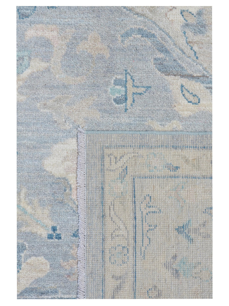 Pacific Ushak Wool Weft 43413 Grey Ivory Transitional Hand Knotted Rug