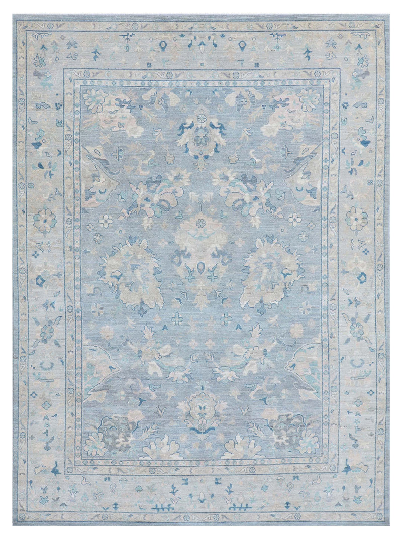 Pacific Ushak Wool Weft Grey Ivory Transitional