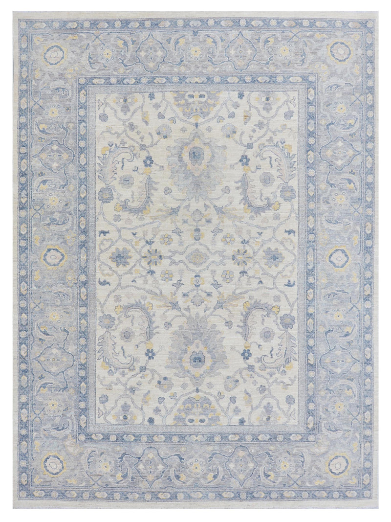 Pacific Ushak Wool Weft Ivory White Transitional