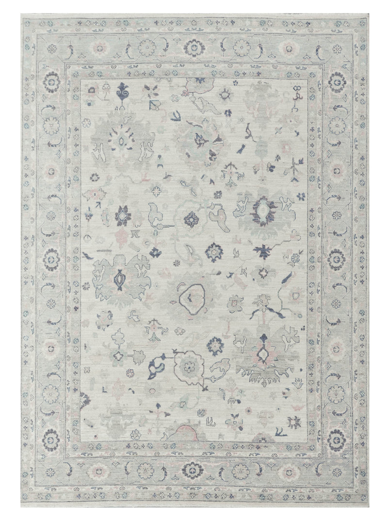 Pacific Ushak Wool Weft Ivory Lt.Grey Transitional