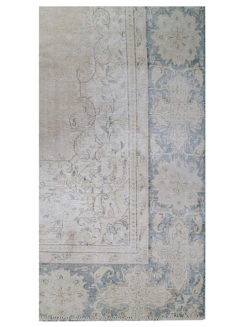 Pacific Vintage 43487 Ivory Blue Vintage Hand Knotted Rug